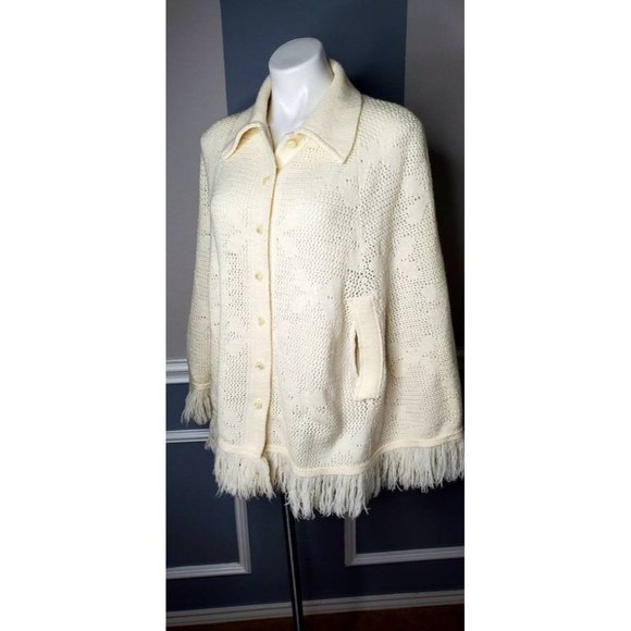 Women Knit Cardigan, Handknit Shawl, Poncho - Picture 1 of 4